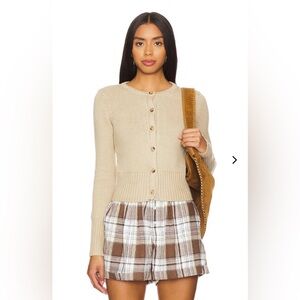 Lovers & Friends Ayden Cardigan in Beige